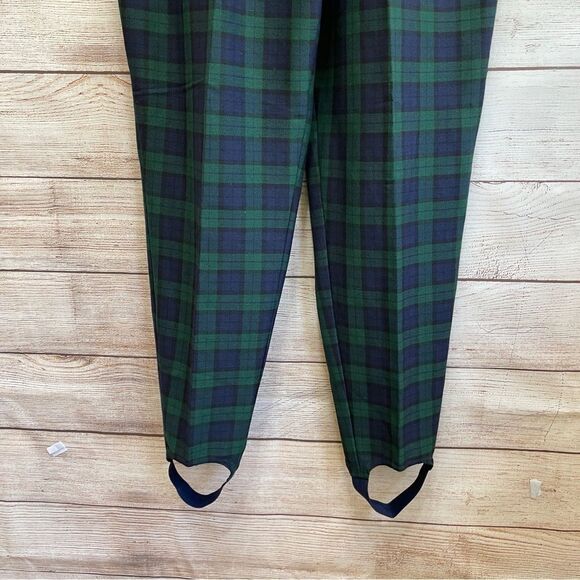 VINTAGE COUNTERPARTS STIRRUP PANTS IN GREEN AND BLUE PLAID‎ - Picture 3 of 6